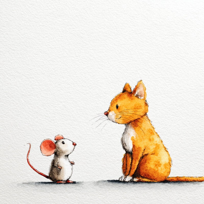 Rozprávka pre deti - Ako sa myška skamarátila s mačkou