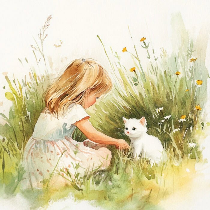 Rozprávka na čítanie - Mačiatko a Katka