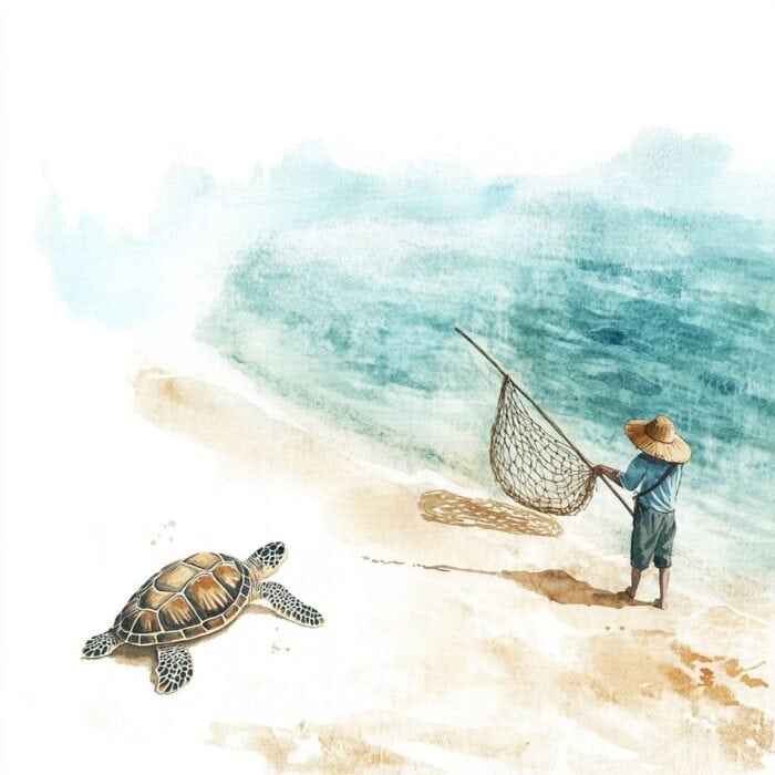 Rozprávka pre deti - Morská korytnačka Mia a rybár