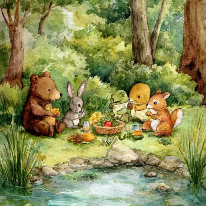 Rozprávka na čítanie - Zvieratká na pikniku