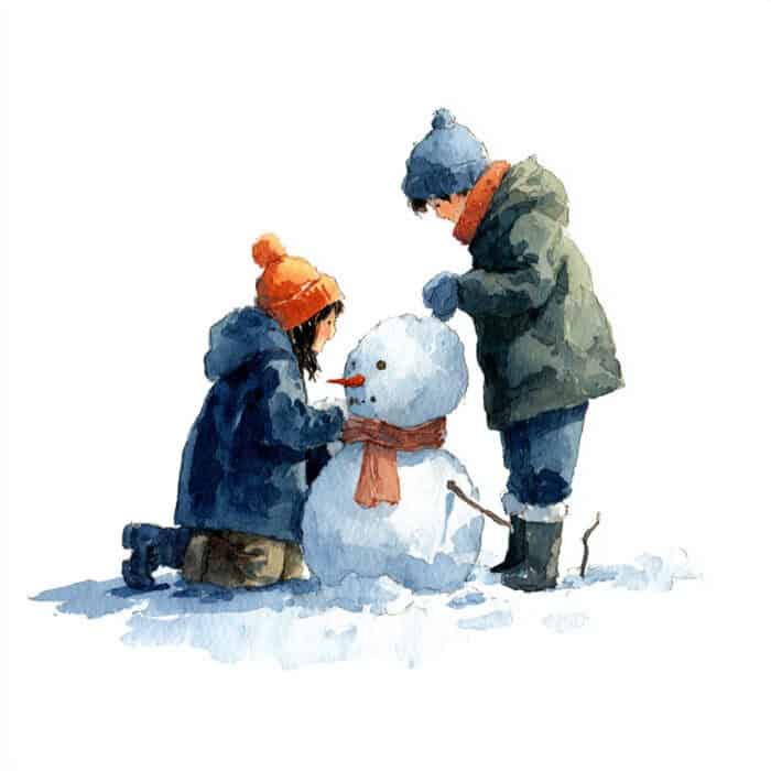 Rozprávka na čítanie - Hanka, Maťko a snehuliačik